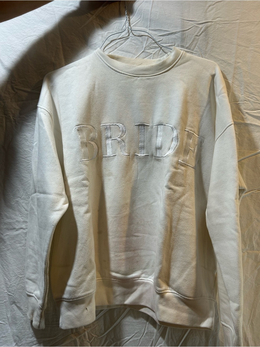 Six Stories BRIDE Sweatshirt Large White Bachelorette Bridal